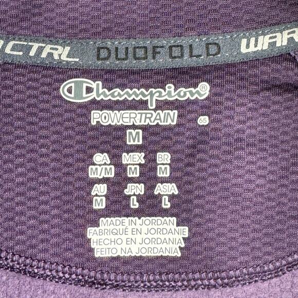 Champion Powertrain DuoFold Warm Ctrl Pullover Quarter Zip Jersey Top Purple M - Picture 6 of 7